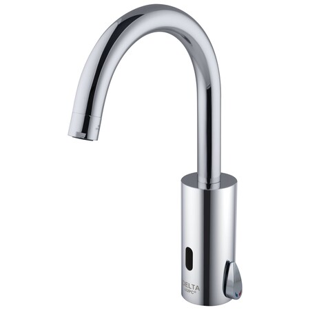 Delta Commercial Demd Wallmount Electronic Gooseneck Faucet Hw Smooth End W/ Mixer In Chrome DEMD-211-15LF
