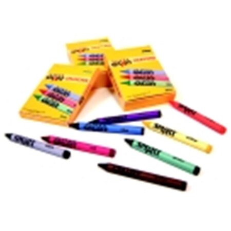 School Smart Large Non-Toxic Crayon In Tuck Box - 4 L x 0.43 W in., 8PK 245951
