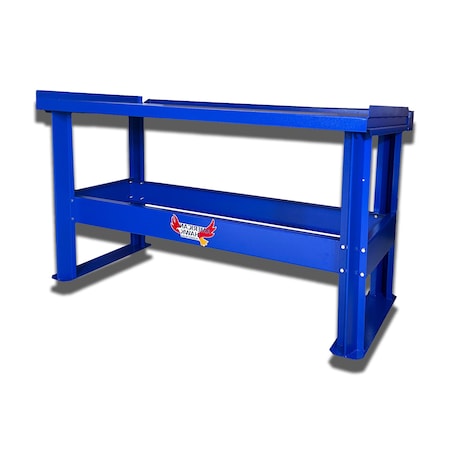 American Hawk Industrial Automotive Transmission Teardown Table With Shelf - Blue, Auto Shop Table WDT-95-BLU