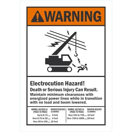 Lyle Electrocution Hazard!, 7x10, Non-Reflective, White G-17317-PL_7x10