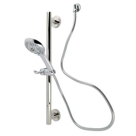 Kingston Brass Shower System with Slide/Grab Bar and Hand Shower, Chrome KAK1541E