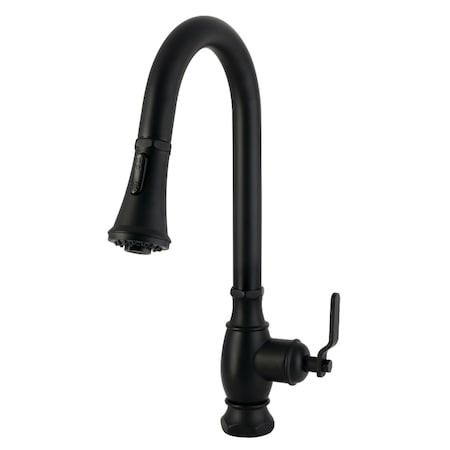 Kingston Brass Single-Handle Pull-Down Kitchen Faucet, Matte Black LS8690KL