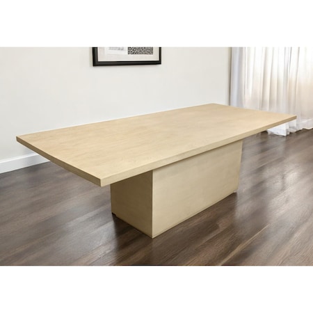 Homeroots 96" Natural and Brown Solid Wood Pedestal Base Dining Table 563910