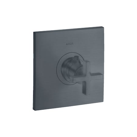 Axor Citterio Thermostatic Trim HighFlow with Cross Handle in Brushed Black Chrome 39716341