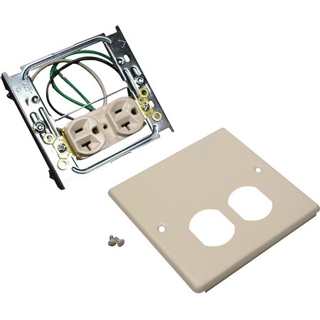 Wiremold Box Cover, 2 Gang, Steel, Duplex Receptacle Cover Type V4047WX