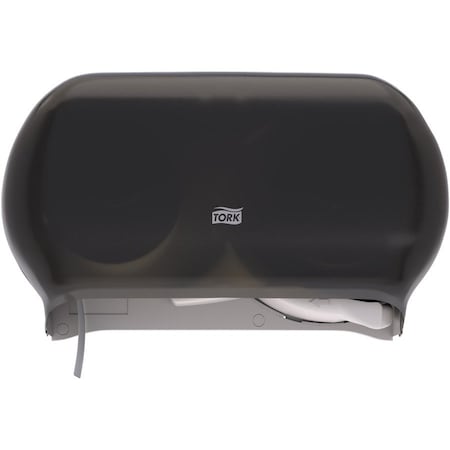 Tork Tork Twin Jumbo Toilet Paper Roll Dispenser Smoke T22, Refill Indicator Window, 56TR 56TR