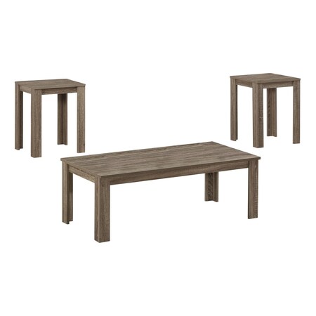 Homeroots Set of Three 44" Taupe Coffee Table, 3PK 366077