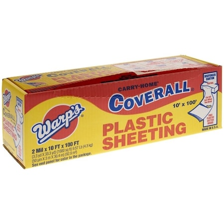 Warp Brothers Warp's 2CD10C Waterproof Poly Film, 100 ft L, 10 ft W, 2 mil Thick, Clear 2CD10C