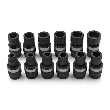 Genius Tools 12PC 3/8in Dr. Metric Swivel Impact Socket Set TG-312M
