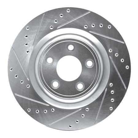 Dynamic Friction Co DFC Brake Rotor - Drilled and Slotted - Silver 631-20028L
