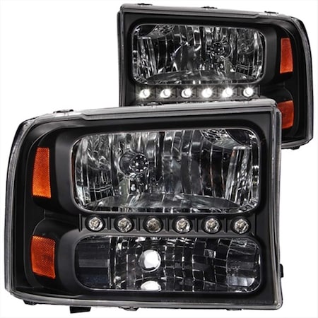 Strike3 111106 Ford Excursion Superduty Crystal Headlights Black ST351745