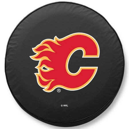 Holland Bar Stool Co 35 x 12.5 Calgary Flames Tire Cover TCH2CalFlaBK