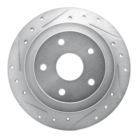 Dynamic Friction Co DFC Brake Rotor - Drilled and Slotted - Silver 631-13012L