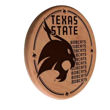 Holland Bar Stool Co Texas State University 13" Laser Engraved Solid Wood Sign WSgnLNatTexsSt