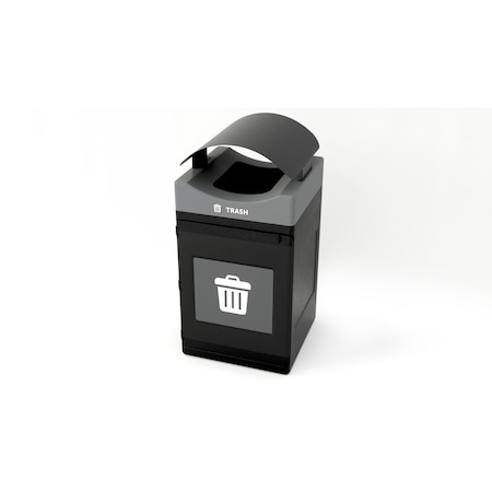 Commercial Zone Products Avante Series 55 Gallon Standard Trash Container w/ Canopy 78755303A