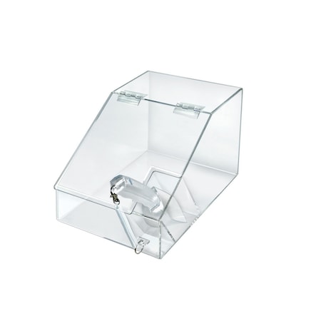 Azar Displays 1.5 Gallon Acrylic Candy Bin W/ Lift-Open Top and Scoop 400418