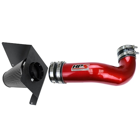Hps Performance Air Intake Kit with Heat Shield, Red,  827-622R