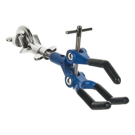 Eisco Scientific Lab Clamp w/Boss Head, 3 Finger, Vinyl Coated, 3.7" (9.5 cm) max open PRCMP07BH