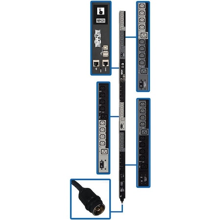 Tripp Lite PDU, Switched, (24) C13, (6) C19, CS8365C, 6 ft. PDU3EVS6H50