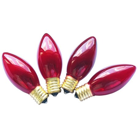 Santas Forest Hometown Holidays Light Bulb, 7 W, Intermediate Lamp Base, Incandescent Lamp, Transparent Red Light 19292