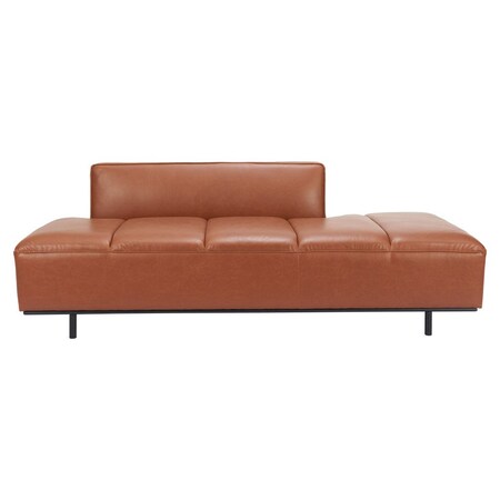 Homeroots 79" Brown Faux Leather Sofa With Black Legs 396461