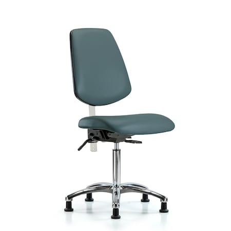 Blue Ridge Ergonomics Clean Room Chair Vin Med Ben Chair, Med, Bk, Blu, CL100, No Arms, 22" to 29" Height, Vinyl BR-NCR-VMBCH-MB-CR-T1-A0-NF-RG-8546