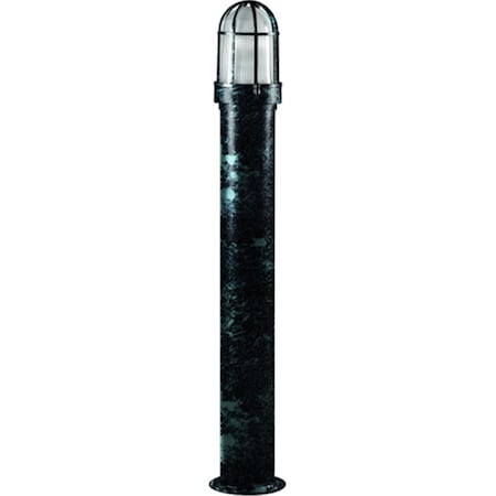 Feeltheglow 60W 120V Powder Coated Steel Bollard, Verde Green - 39.75 x 7 x 7 in. FE2936252