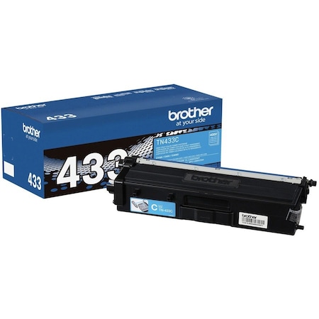 Brother TN433C Original High Yield Laser Toner Cartridge - Cyan - 1 Each - 4000 Pages TN433C