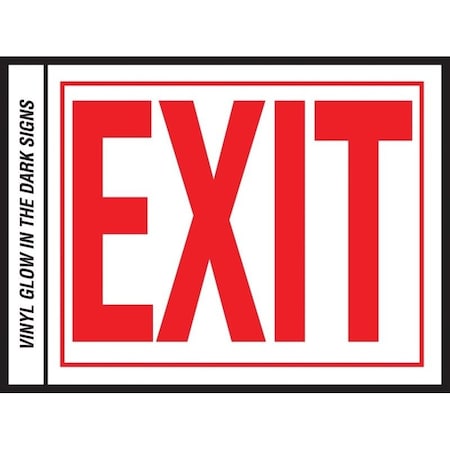 Hy-Ko Safety Sign, Exit, Red Legend, Vinyl, 10 in W x 8 in H Dimensions EE-2