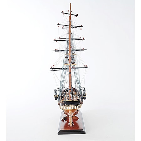 Homeroots 24" Wood Brown Solid Wood Hand Painted 1862 CSS Alabama Model Boat 401979