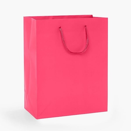 Nashville Wraps Hot Pink Matte Gift Bags, Cub 8x4x10, 100PK MTCBHP