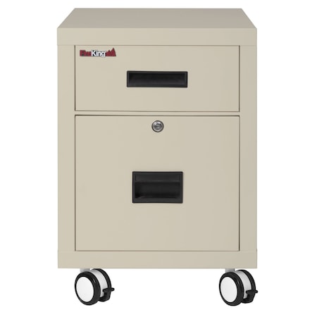 Fireking 1-Hr Fire rated, Mobile Pedestal, Ltr/Lgl file Drawer Parchment 2M1822-1PA