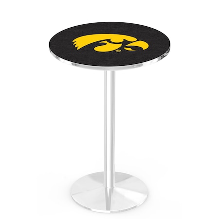 Holland Bar Stool Co 42" Chrome Iowa Pub Table, 36" dia. Top L214C4236IowaUn