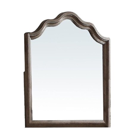 Homeroots 40" Gray Solid Wood Arch Dresser Mount Framed Mirror 285906