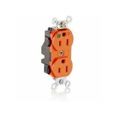 Leviton Straight Blade Receptacle, 5-15R, 15 A, 125V AC, Isolated Ground MT820-IG