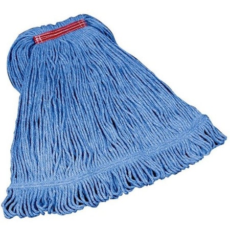 Rubbermaid Commercial 1in String Wet Mop, 16oz Dry Wt, Slide On Connection, Loop-End, Blue, Cotton/Synthetic, FGD21206BL00 FGD21206BL00