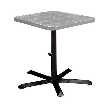 Leisure Craft 36" Square Perforated Pedestal Table, Portable, 40"H, Gray SQ36TAB40-GRAY