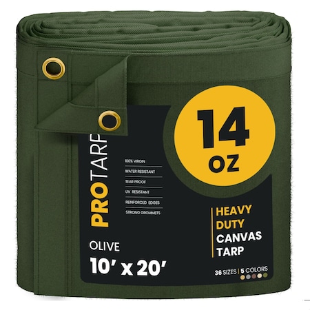 Protarp 10 ft. x 20 ft., 14 Oz, Olive, Polyester PT-303-10X20