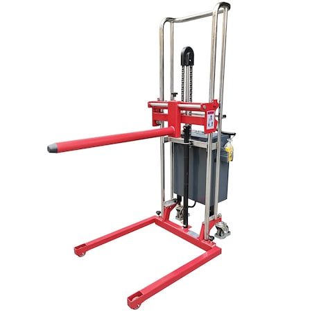 Pake Handling Tools Powered Single Pole Roll Handling Stacker With Adjustable Legs, 440 Lb. Cap., 59in Lift Height PAKES-EJ200-1500
