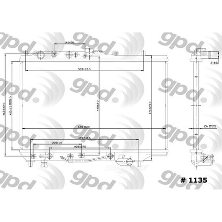 Global Parts Distributors Radiator 1135C