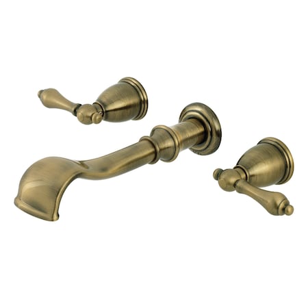 Kingston Brass Two-Handle Wall Mount Tub Faucet, Antique Brass KS5023AL
