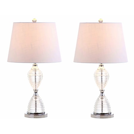 Jonathan Y Aubrey 24" Crystal LED Table Lamp, Clear, 2PK JYL2045A-SET2