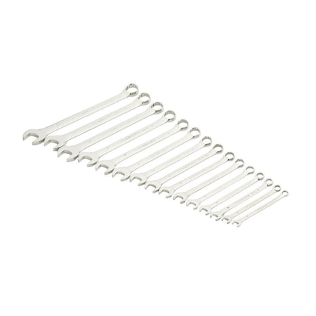 Gearwrench 81902 Combination Wrench Set, 15-Piece, Steel, Chrome 81902G