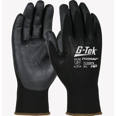 G-Tek Economy Seamless Knit Nylon Glove with Nitrile Coated Foam Grip on Palm & Fingers, 12PK 715SNFB/XL