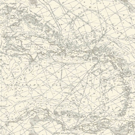 Chesapeake Charts Black Nautical Chart Wallpaper 4071-71055