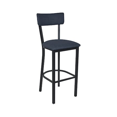 Bfm Seating Bristol Barstool - Grade 4 Upholstered Seat & Back - Steel Frame - Sand Black Finish 4301BSTT011-SB
