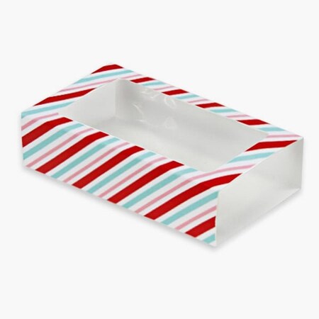 Nashville Wraps Candy Stripe Macaron Cookie Sleeve with Window, 8.25x5x2, 100PK MCSDCS