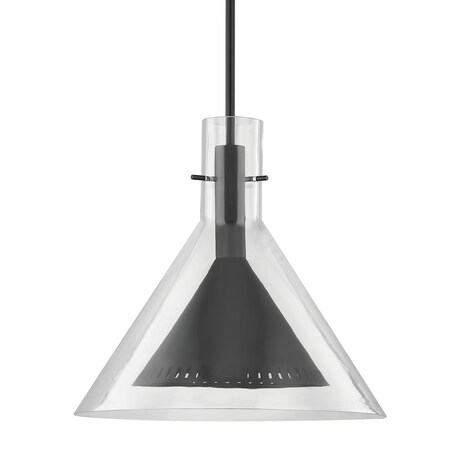 Troy Lighting Atticus 1 Light Pendant 20 In. Satin Black F7666-SBK