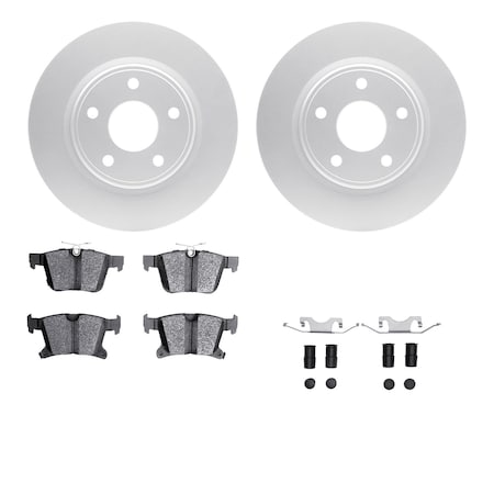 Dynamic Friction Co DFC GEOSPEC Coated Rotors with 5000 Brake Pads - Ceramic and Hardware 4512-39068