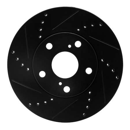 Dynamic Friction Co DFC Brake Rotor - Drilled and Slotted - Black 633-76052L